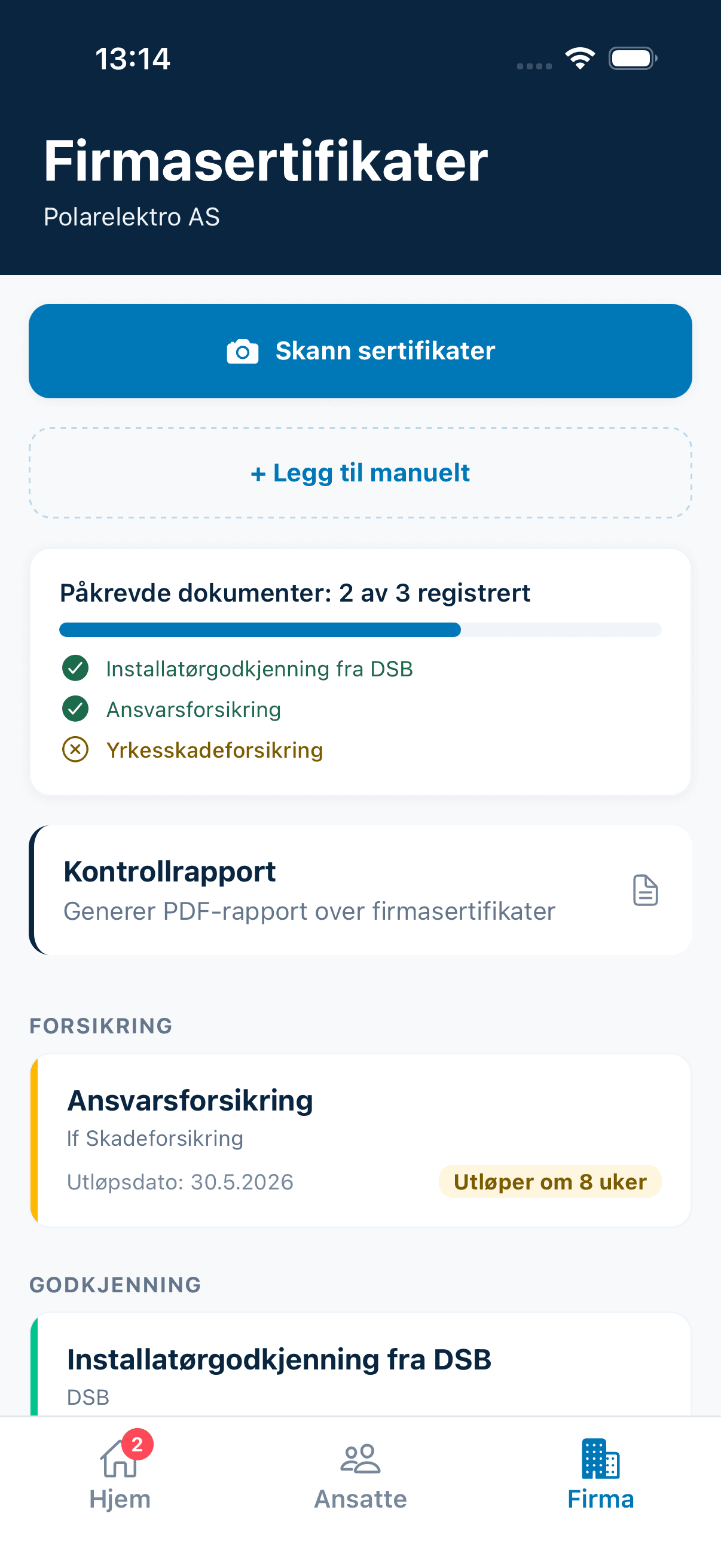 Elektro — bedriftsoversikt